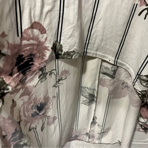 Magazine Maternity White and Pink High Low Sundress with Flutter Cap Sleeves - Picture 7 of 16